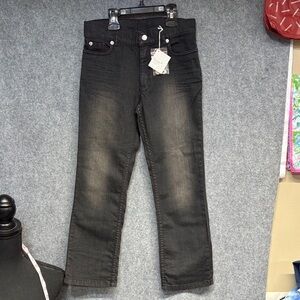 Christian Dior black washed out adjustable waist cotton blend jean pants 8